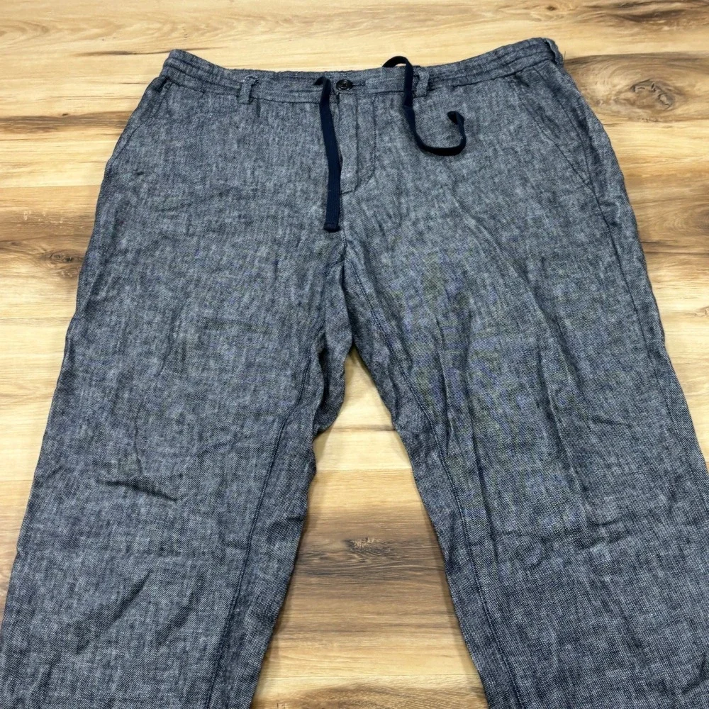 Banana Republic Pants Mens 33x30 Minimalist Linen Cotton Athletic Fit Blue